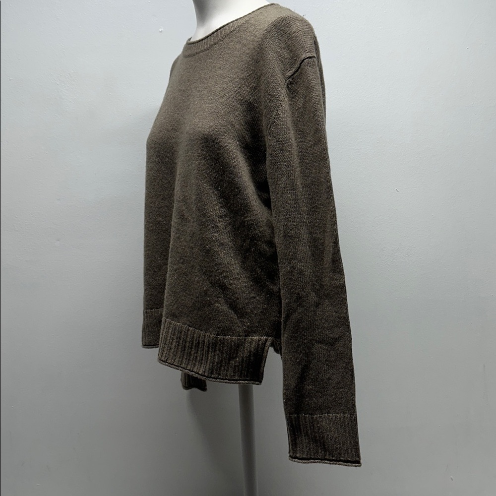 Jenni Kayne Everyday Sweater Cashmere Wool Knit Blend Long Sleeve Taupe Brown XS - Picture 7 of 10
